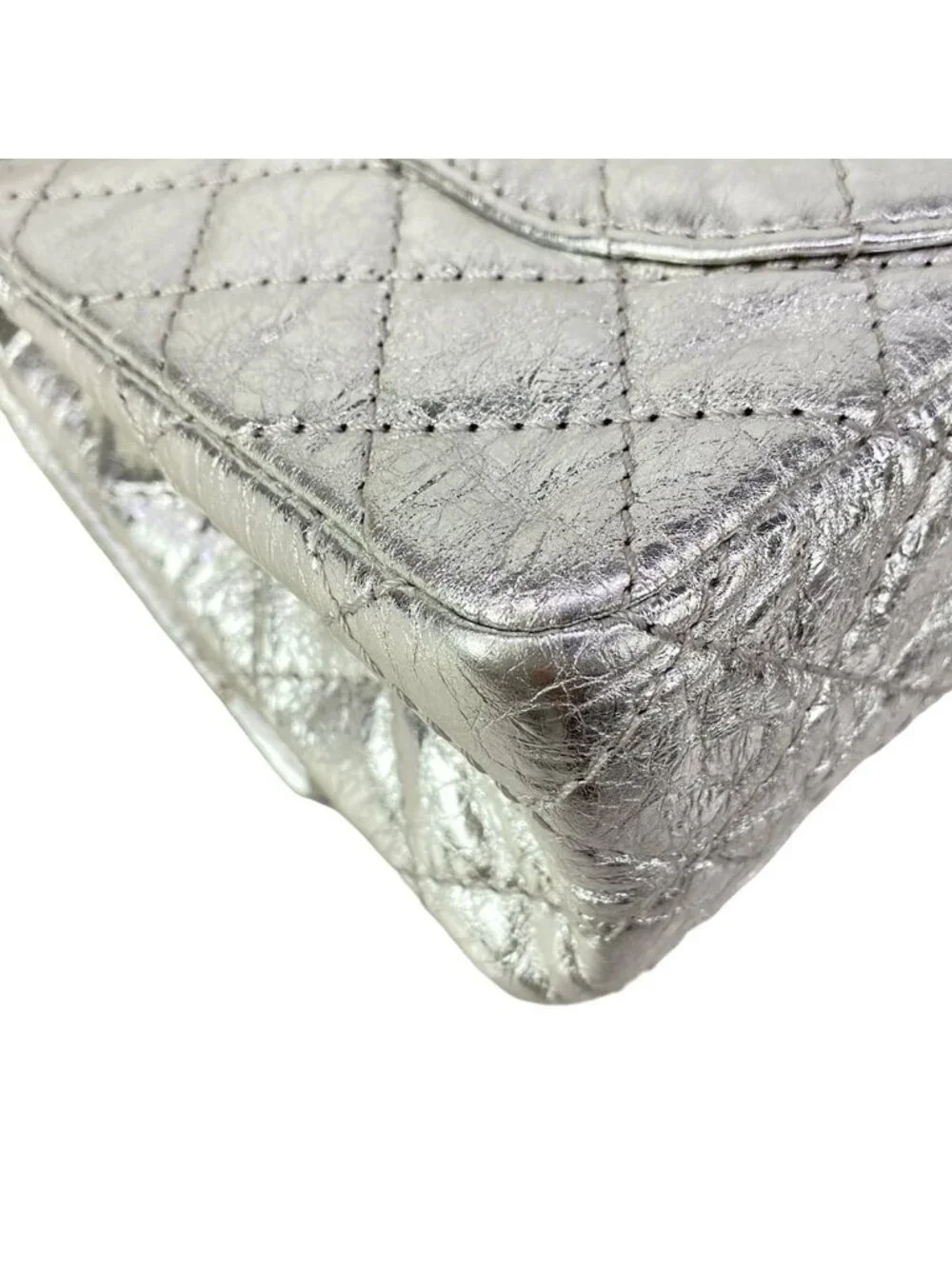 Chanel Shoulder Bag 2.55 Quilted Silver Mademoiselle Chain Lambskin